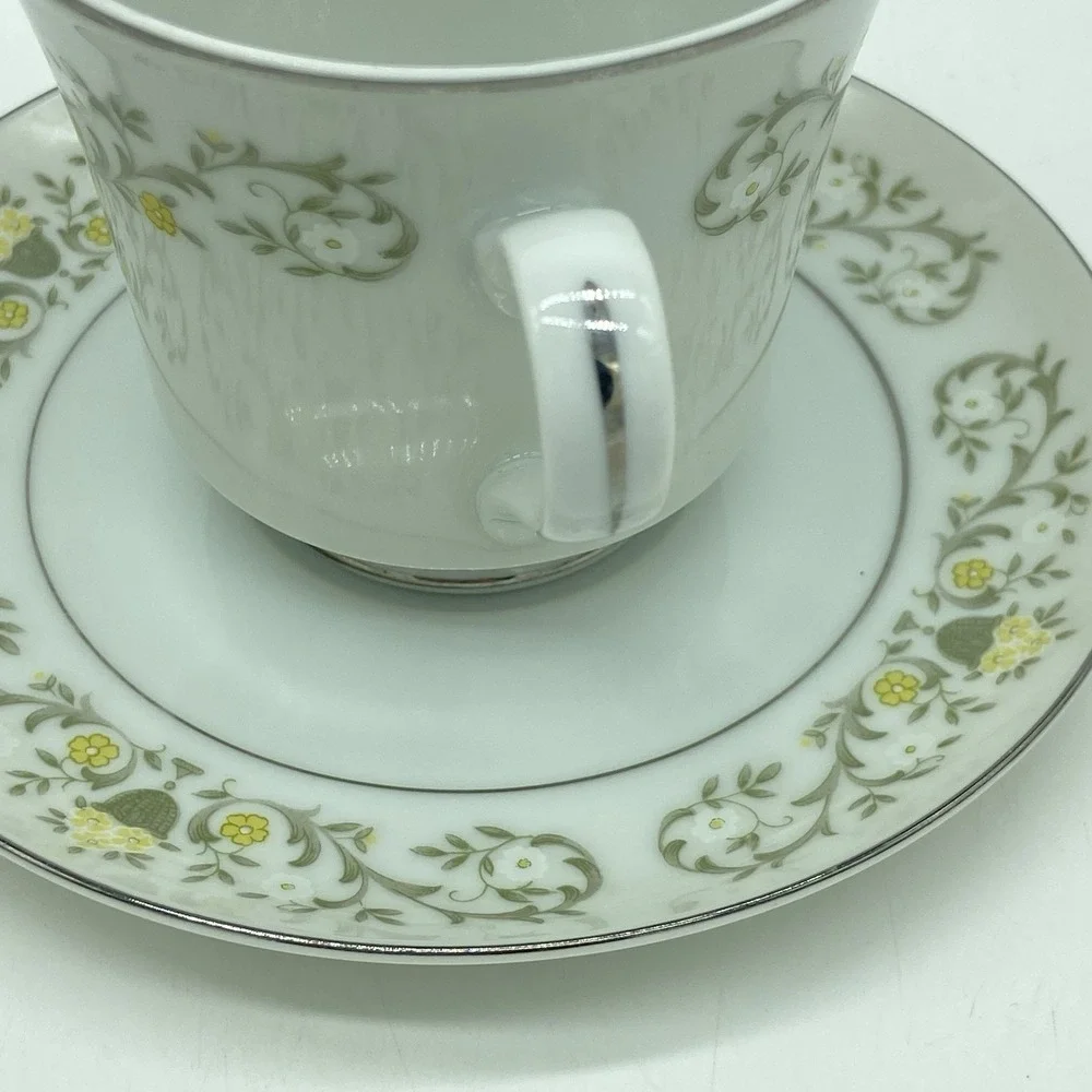 Sterling China Co. Florentine Cups & Saucers Set Of 3 Shabby Chic Cottagecore